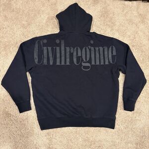 Civil Regime Black Pullover Hoodie Rose Spellout Mens Size XXL